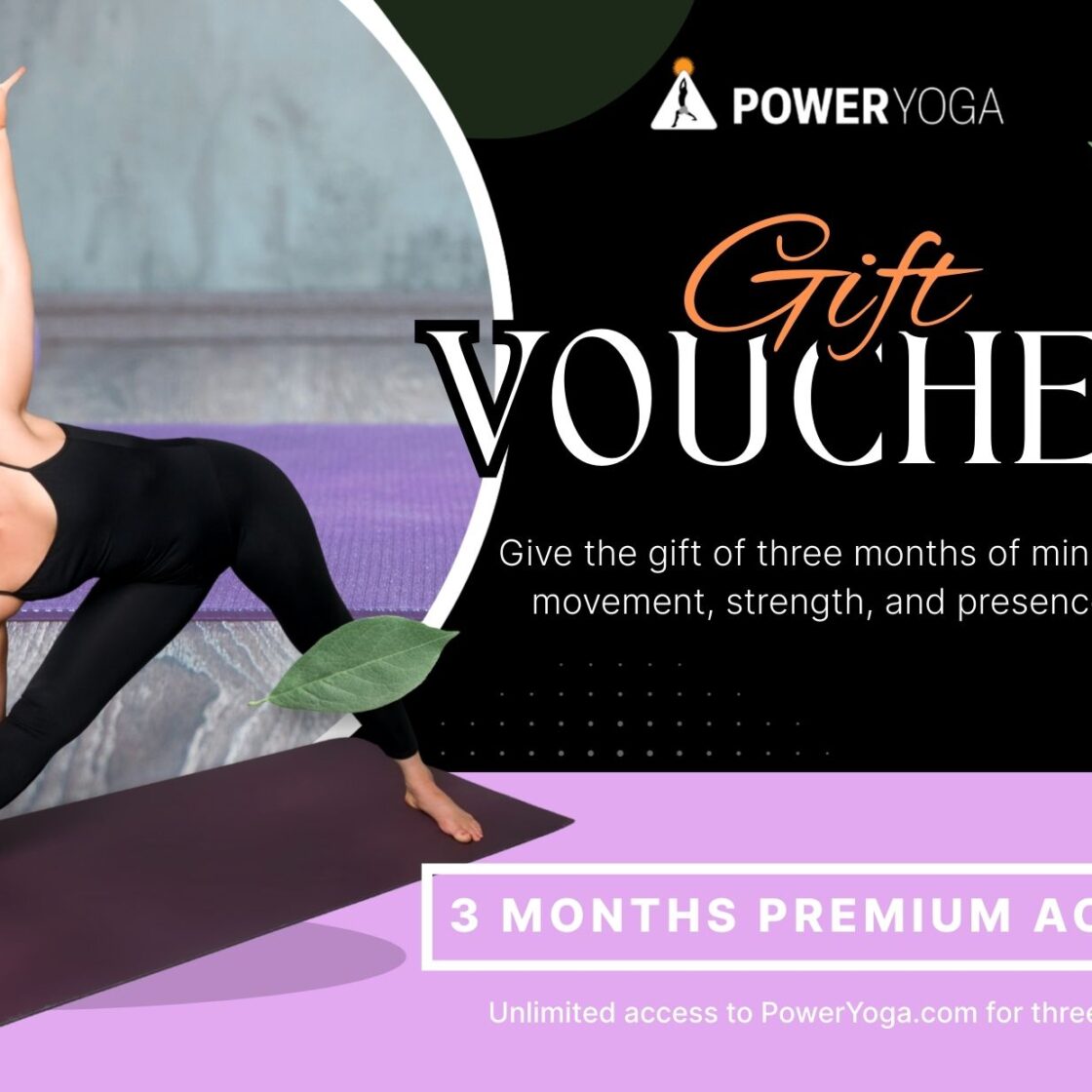 3-Month Power Yoga Premium Membership – Gift Voucher