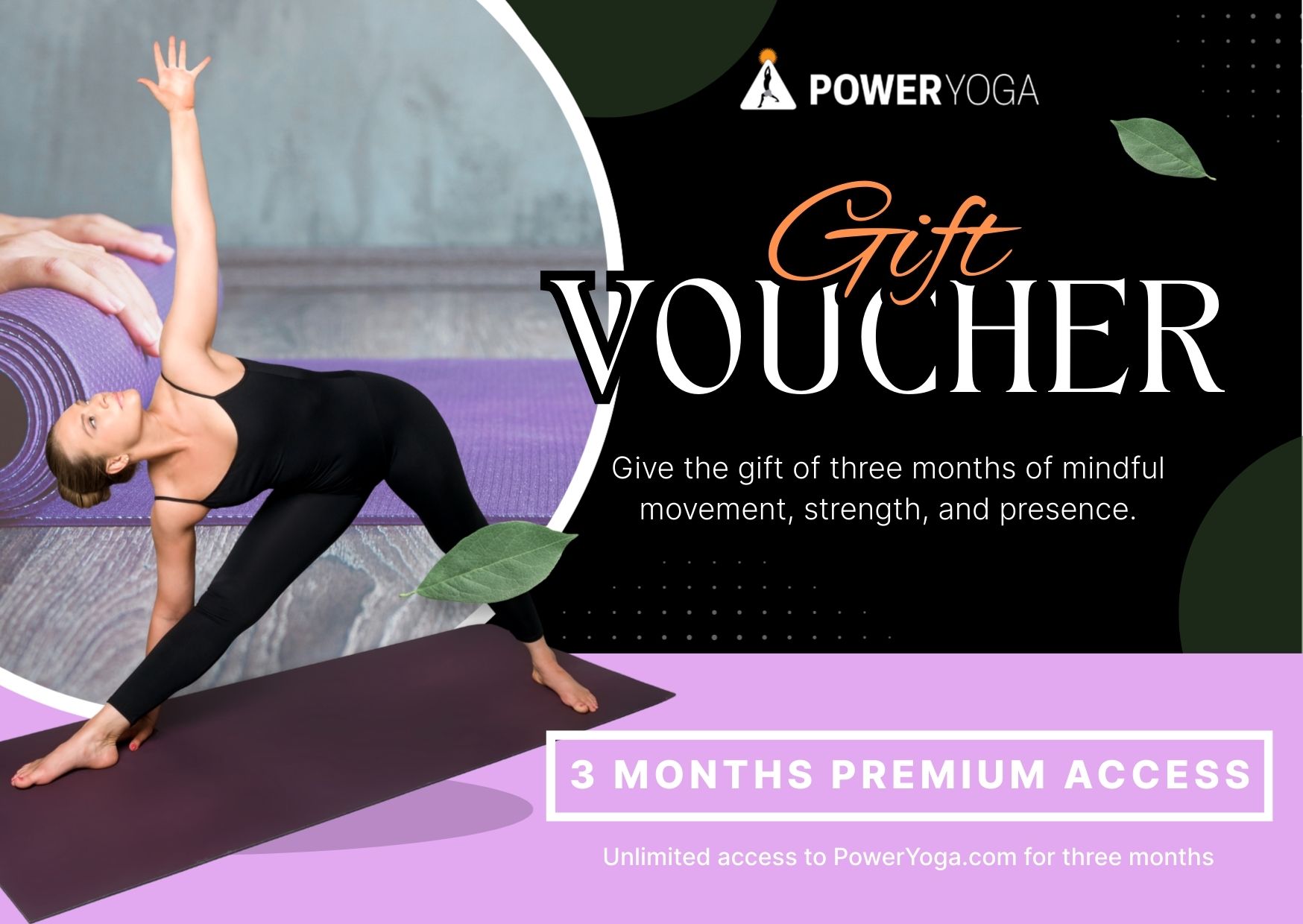 3-Month Power Yoga Premium Membership – Gift Voucher